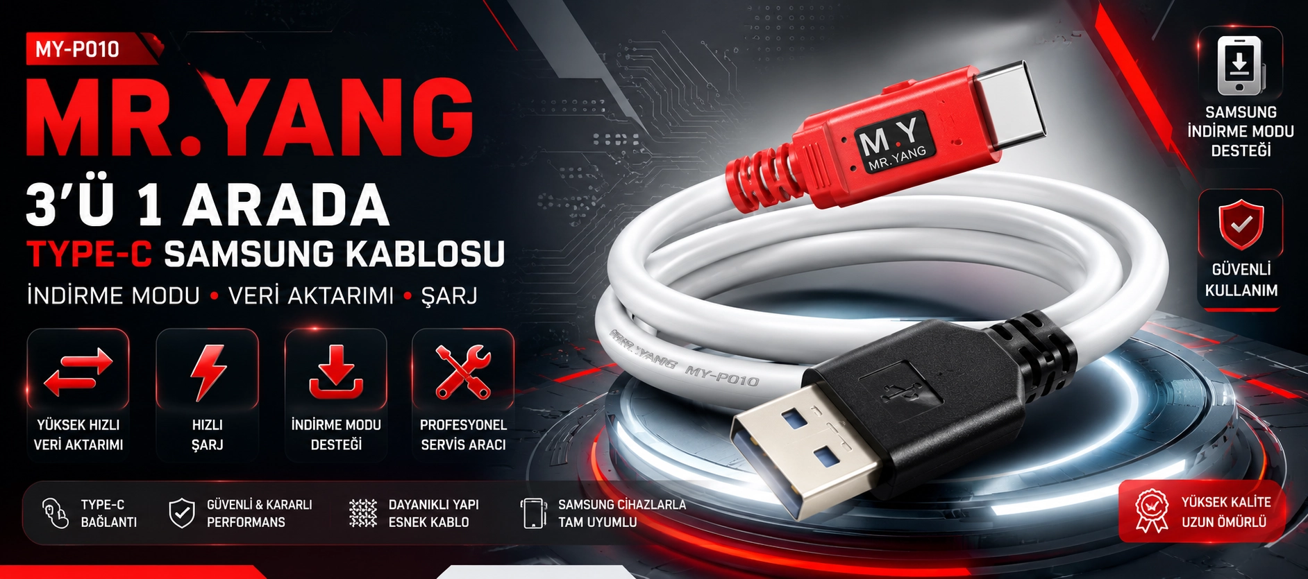 Mr.Yang MY-P010 Samsung Download  ve Data Kablosu