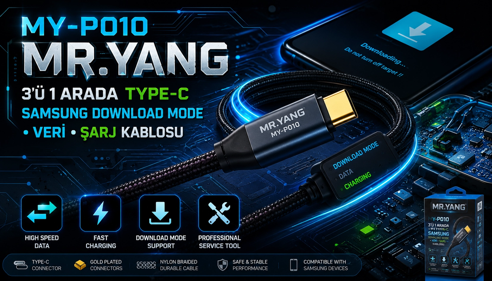 Mr.Yang MY-P010 Samsung Download  ve Data Kablosu